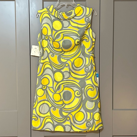 Vintage Dresses & Skirts - Vintage 1960s Psychedelic Mod Hostess Mini Dress Deadstock Women’s Size 12P NWT